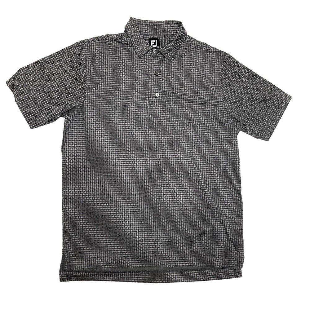 FJ Footjoy Mens Short Sleeve Golf Polo Shirt Grey Large